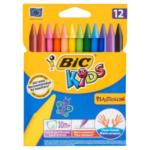 Kredki świecowe Bic Kids Plastidecor, 12 kolorów